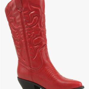 Red Western Leather Boots